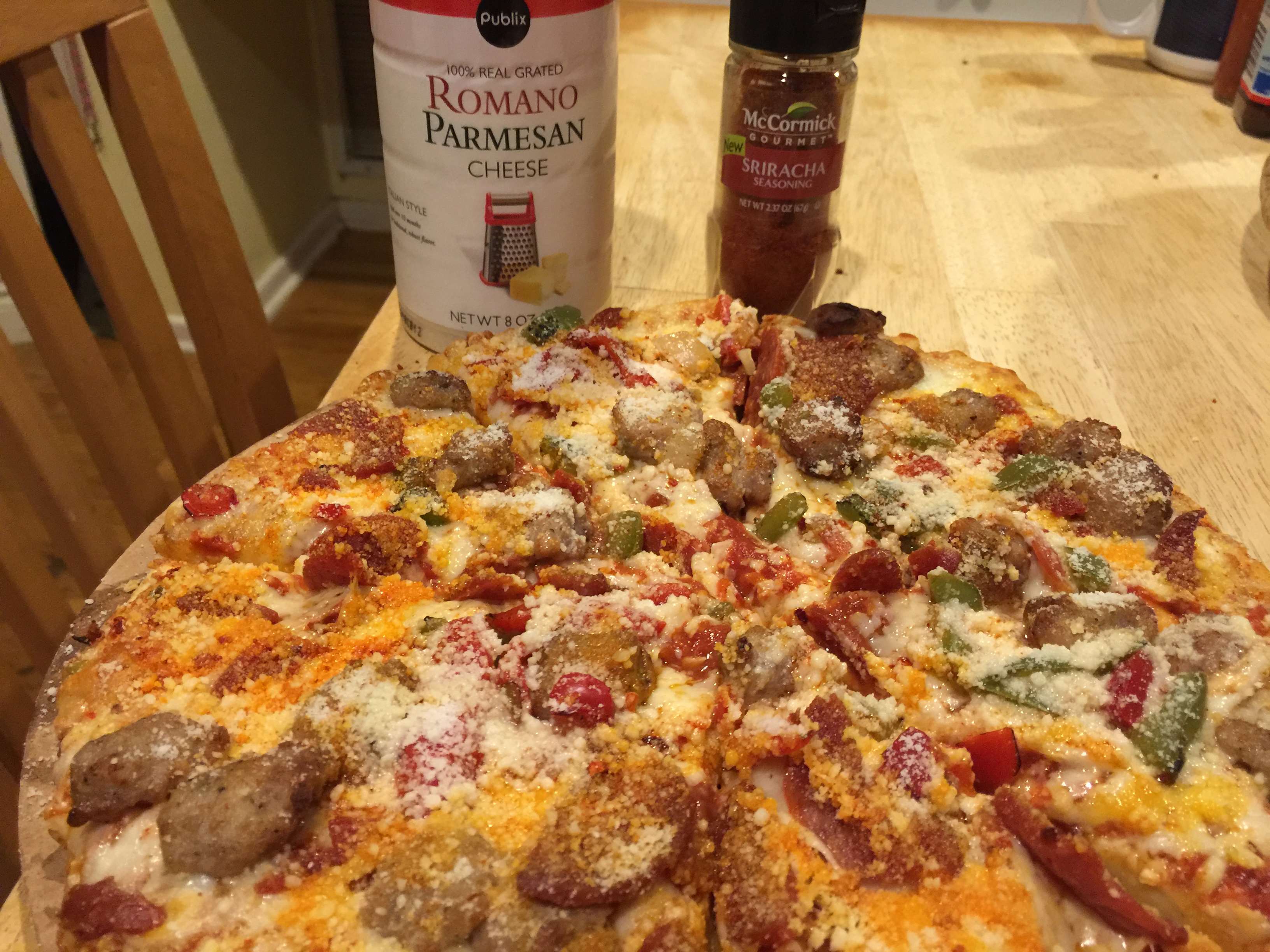 Added some parmesan and Romano cheeses with some srirachia seasonings 