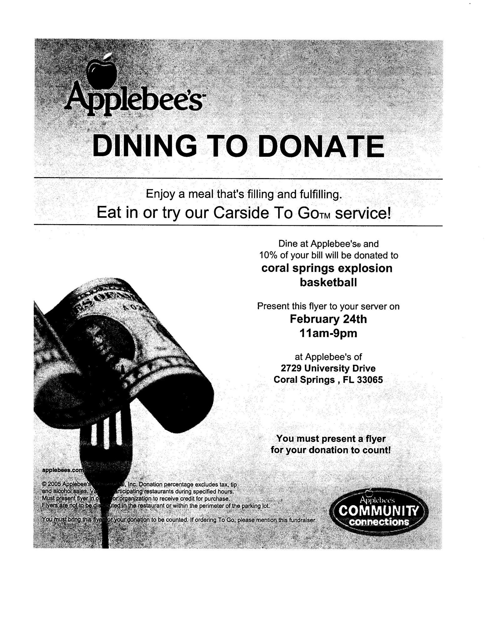 Applebee's Flyer, You must print it up to use it. 