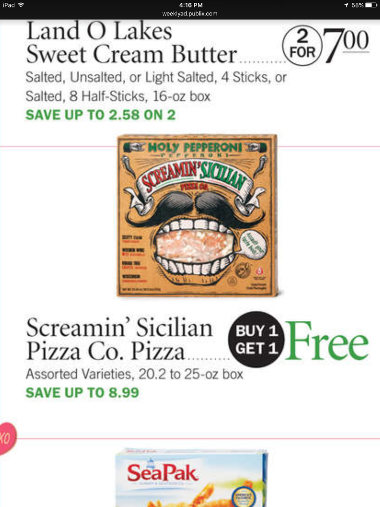 Best Frozen Pizza, Screamin’ Sicilian Pizza Co. On Sale Publix! Dan