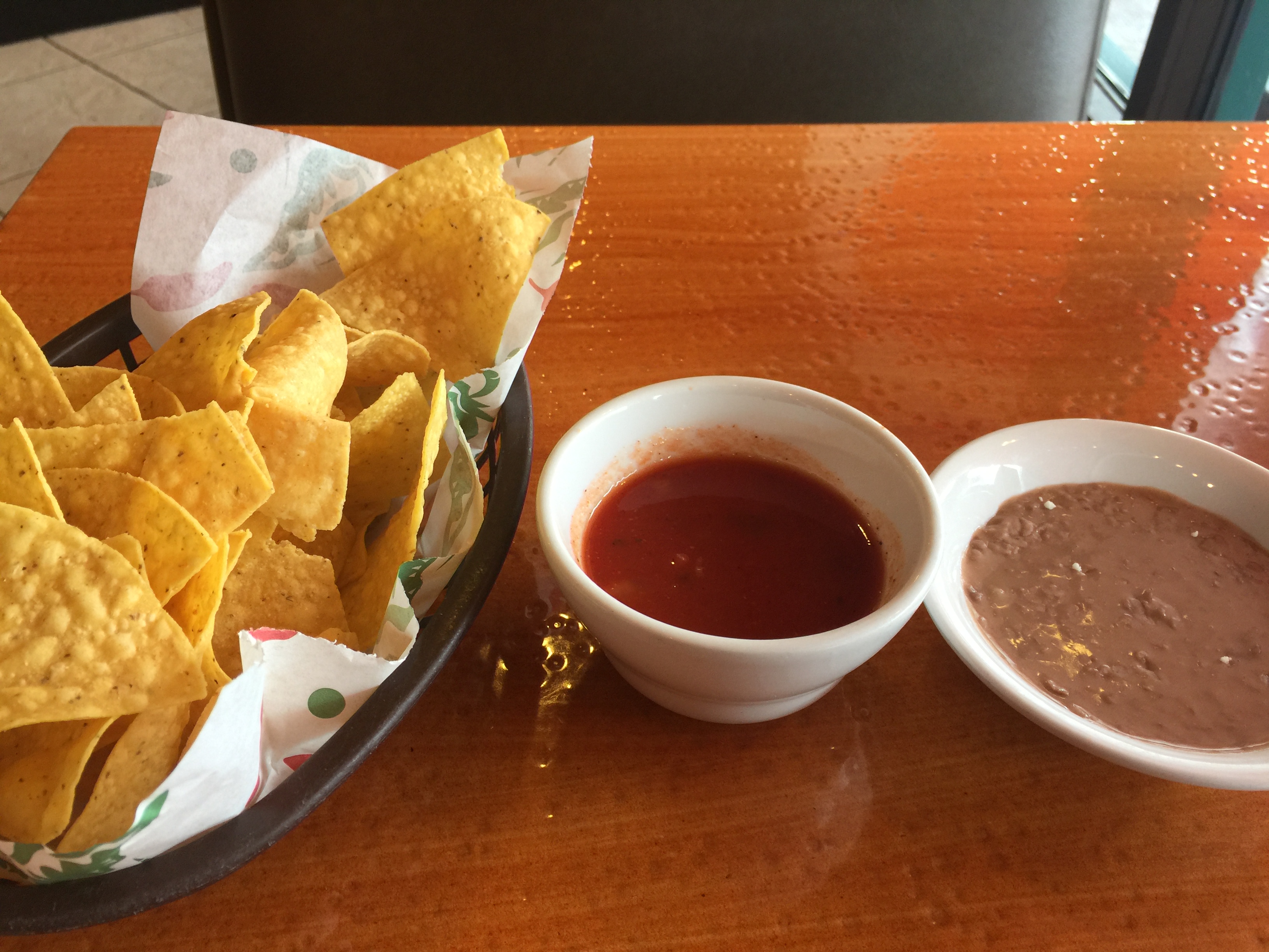 Chips/Salsa with A Refried Bean Dip