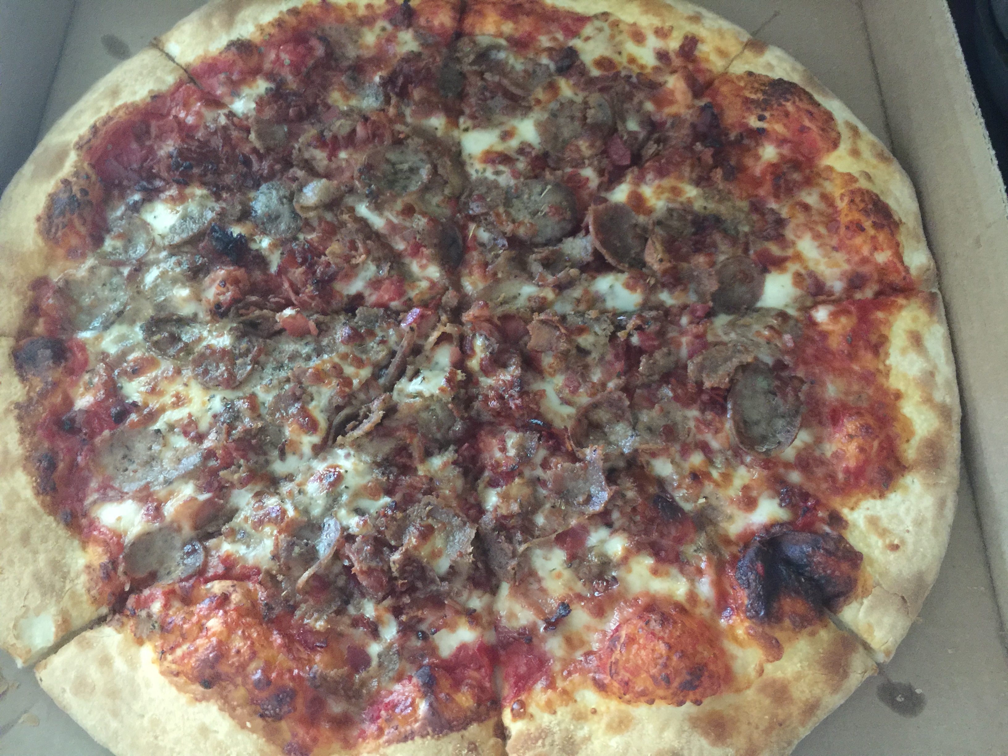 Large Bacon and Sausage Pizza